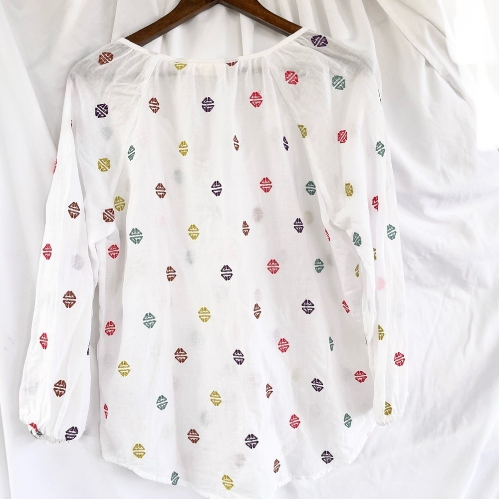 ANTHROPOLOGIE | ROLLER RABBIT KURTOE MULTI COLOR EMBROIDERED BLOUSE MEDIUM - Picture 5 of 5